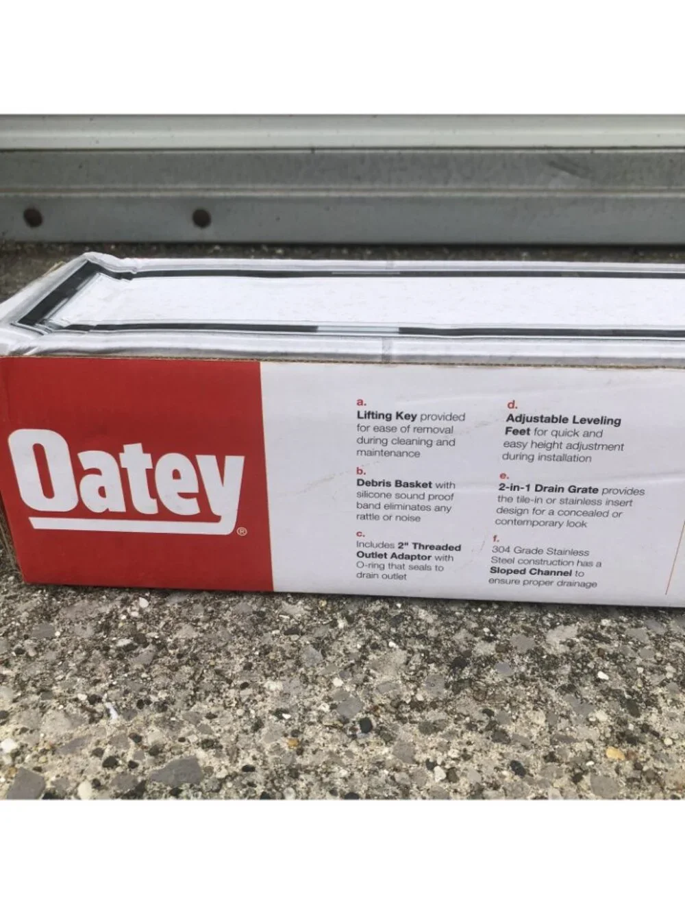 Oatey Designline  36 Inch Stainless Steel Linear Shower Drain Tile in pattern